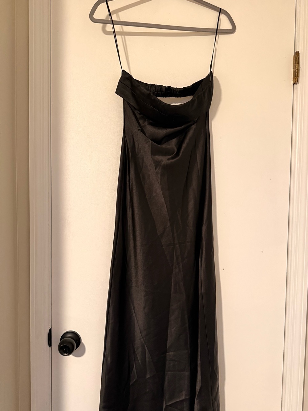 Black Satin Maxi - “Paityn” Dress